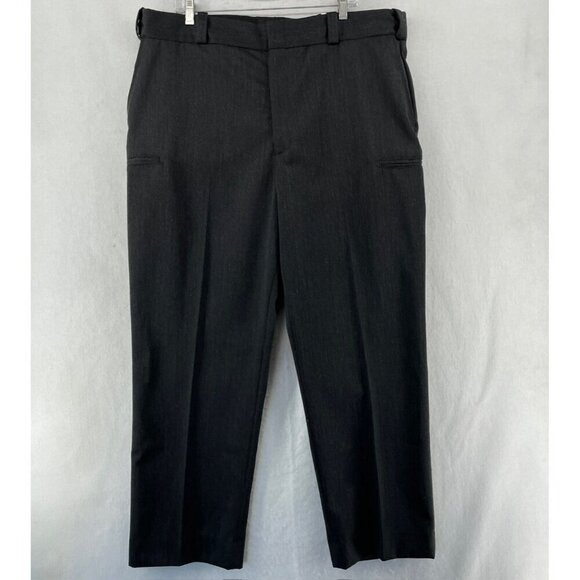 Flying Cross Pants Mens 42 Black Staight Leg Pockets Wool Blend Dress Attire - Picture 1 of 11